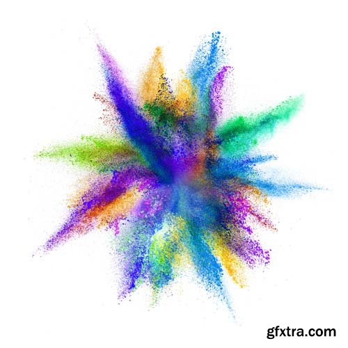 Explosion Of Colored Powder Isolated - 30xJPGs