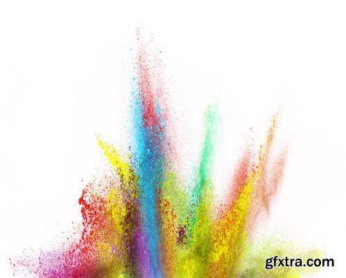 Explosion Of Colored Powder Isolated - 30xJPGs