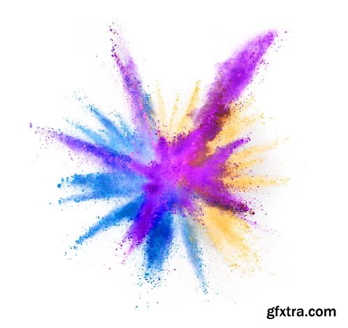 Explosion Of Colored Powder Isolated - 30xJPGs