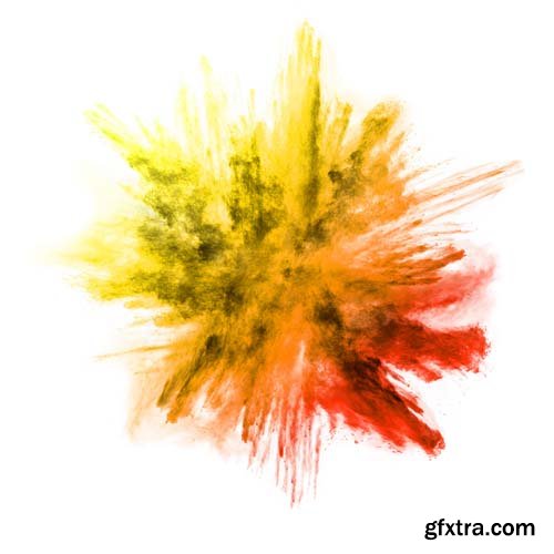 Explosion Of Colored Powder Isolated - 30xJPGs