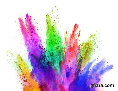 Explosion Of Colored Powder Isolated - 30xJPGs