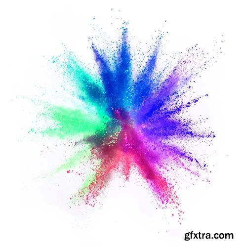 Explosion Of Colored Powder Isolated - 30xJPGs