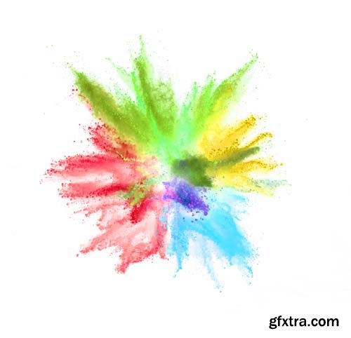 Explosion Of Colored Powder Isolated - 30xJPGs