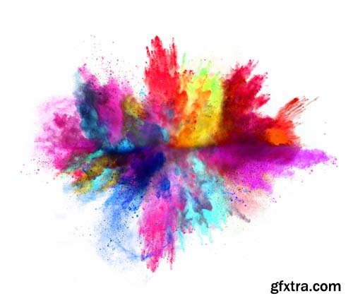 Explosion Of Colored Powder Isolated - 30xJPGs