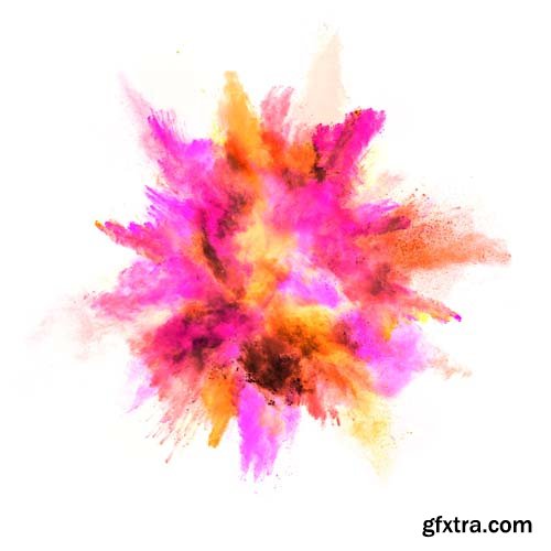 Explosion Of Colored Powder Isolated - 30xJPGs