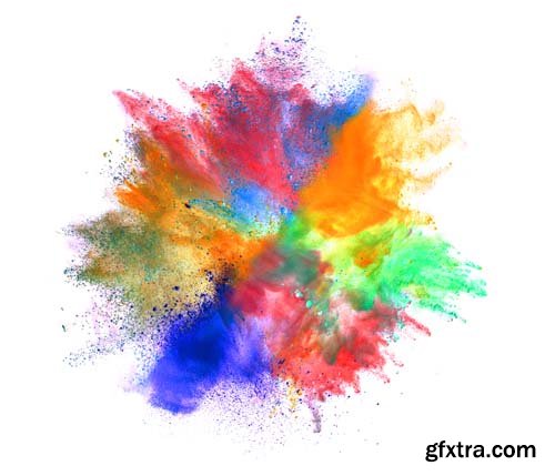 Explosion Of Colored Powder Isolated - 30xJPGs