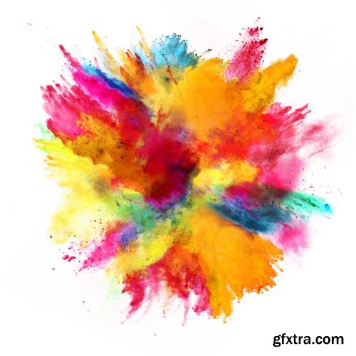 Explosion Of Colored Powder Isolated - 30xJPGs