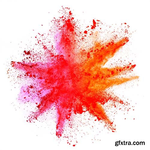 Explosion Of Colored Powder Isolated - 30xJPGs