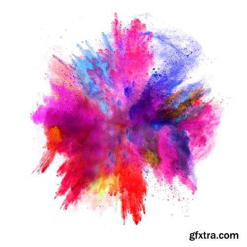 Explosion Of Colored Powder Isolated - 30xJPGs