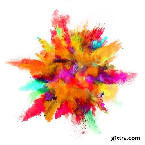 Explosion Of Colored Powder Isolated - 30xJPGs