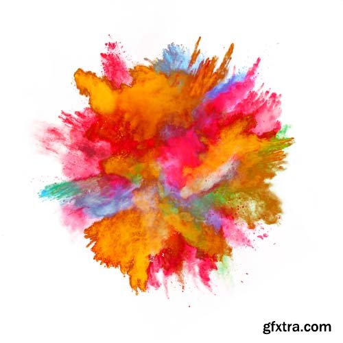 Explosion Of Colored Powder Isolated - 30xJPGs