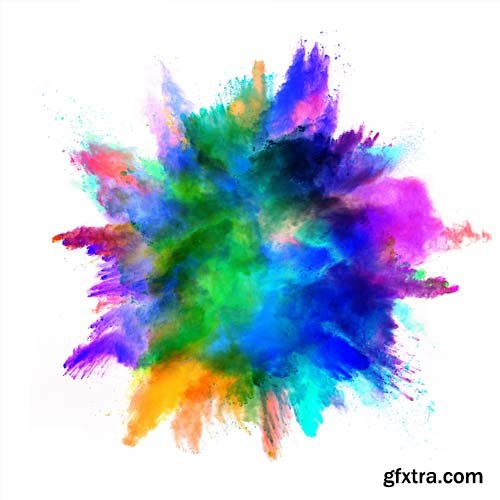 Explosion Of Colored Powder Isolated - 30xJPGs