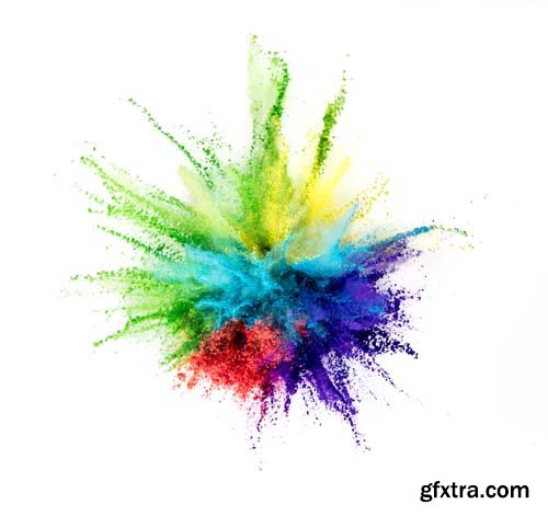 Explosion Of Colored Powder Isolated - 30xJPGs