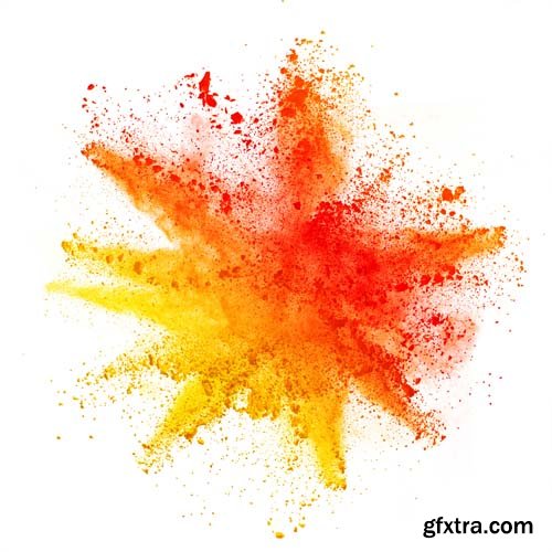 Explosion Of Colored Powder Isolated - 30xJPGs