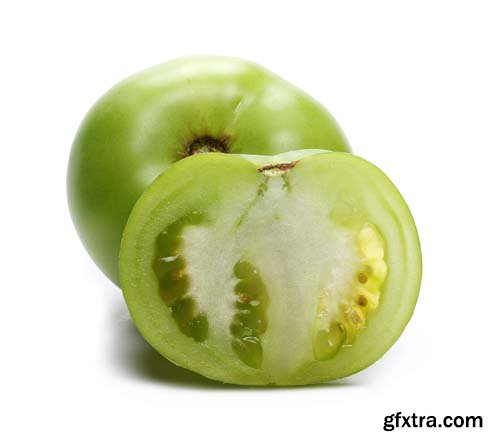 Green Tomato Slices Isolated - 10xJPGs