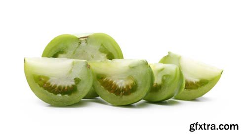 Green Tomato Slices Isolated - 10xJPGs