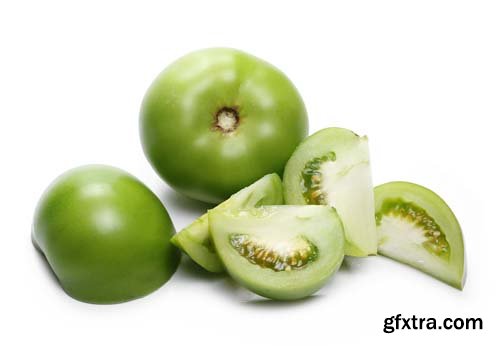 Green Tomato Slices Isolated - 10xJPGs