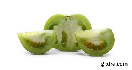 Green Tomato Slices Isolated - 10xJPGs