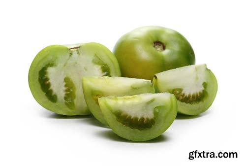 Green Tomato Slices Isolated - 10xJPGs