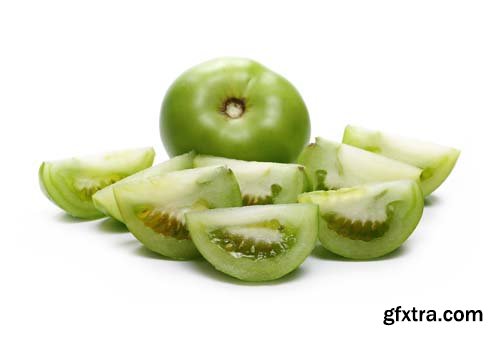 Green Tomato Slices Isolated - 10xJPGs