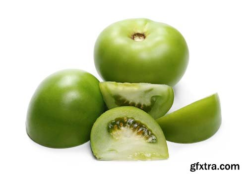 Green Tomato Slices Isolated - 10xJPGs