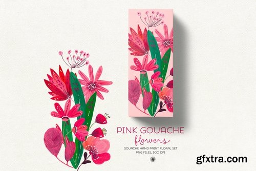 Pink Gouache Flowers