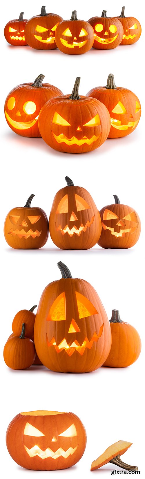 Halloween Pumpkins Isolated - 15xJPGs