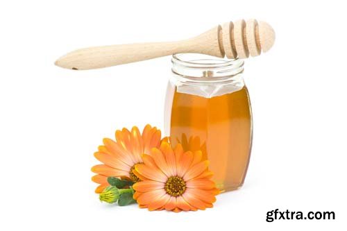 Honey And Calendula Flowers Isolated - 15xJPGs