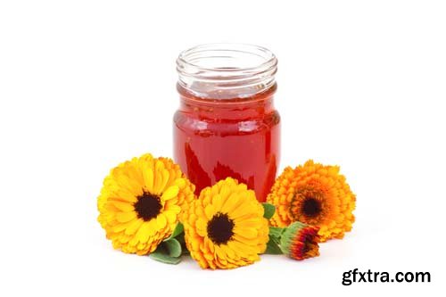 Honey And Calendula Flowers Isolated - 15xJPGs