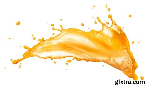 Orenge Juice Splash Isolated - 12xJPGs