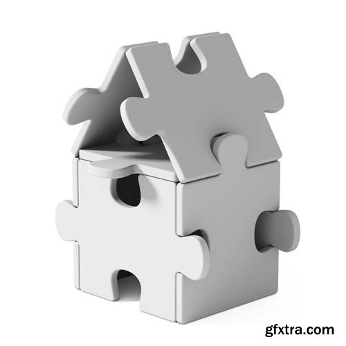 Puzzle Home Isolated - 6xJPGs