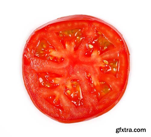 Red Tomato Slices Isolated - 10xJPGs