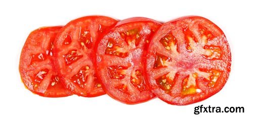 Red Tomato Slices Isolated - 10xJPGs