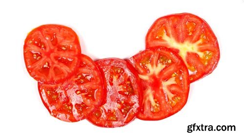 Red Tomato Slices Isolated - 10xJPGs