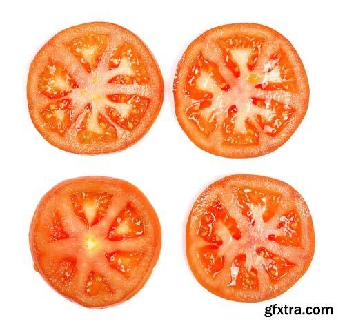 Red Tomato Slices Isolated - 10xJPGs