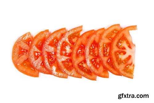 Red Tomato Slices Isolated - 10xJPGs