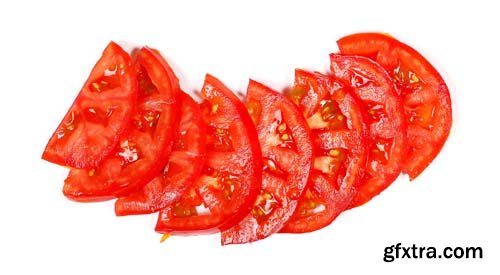 Red Tomato Slices Isolated - 10xJPGs