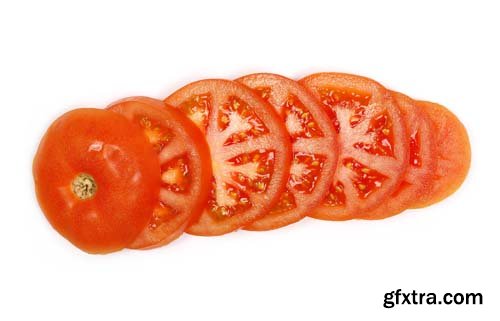 Red Tomato Slices Isolated - 10xJPGs