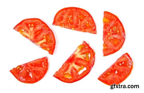 Red Tomato Slices Isolated - 10xJPGs