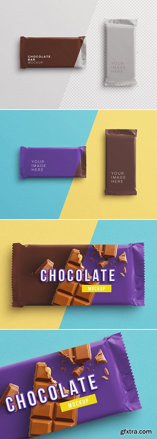 Chocolate Bar Wrapper Mockup 256522945