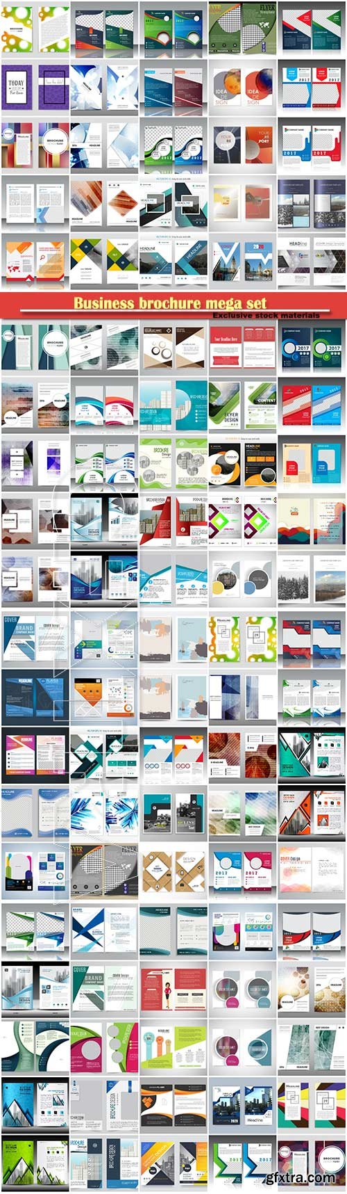 Business brochure mega set, vector flyers template