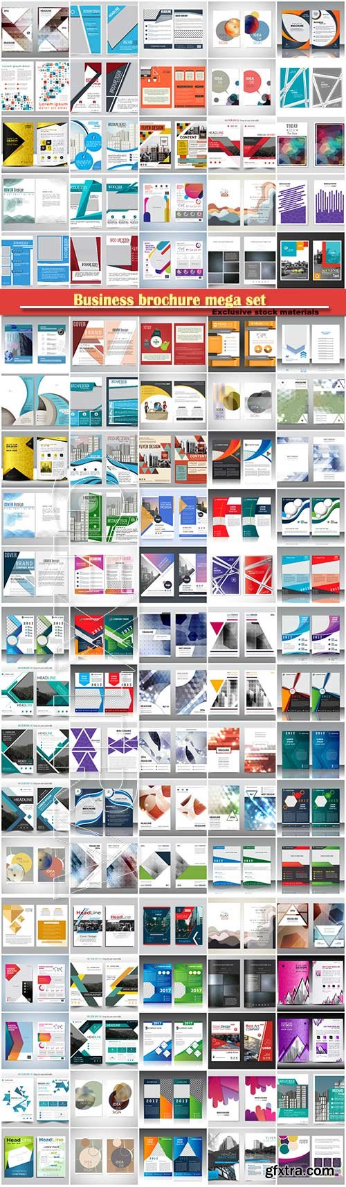 Business brochure mega set, vector flyers template # 3