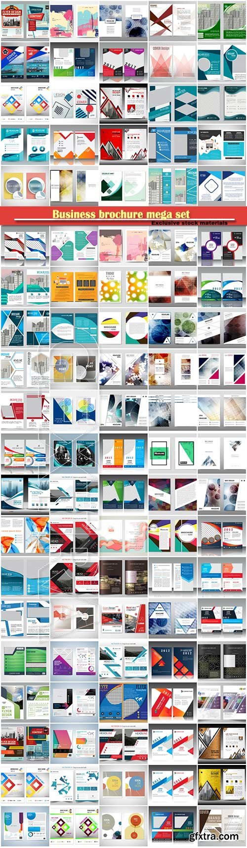 Business brochure mega set, vector flyers template # 4