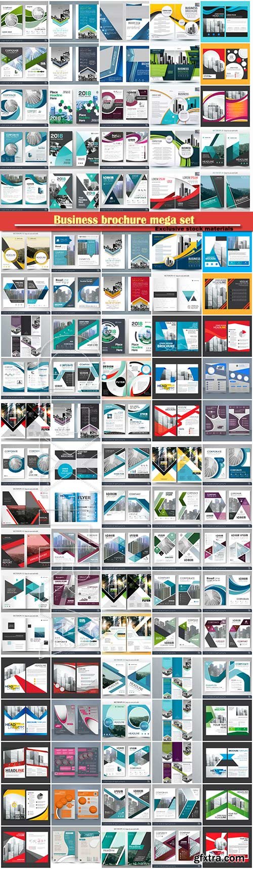 Business brochure mega set, vector flyers template # 5