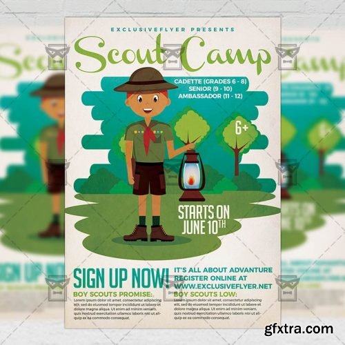 Scout Camp – Summer A5 Template