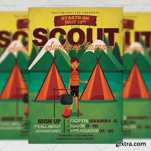 Scout Summer Camp – Summer A5 Template