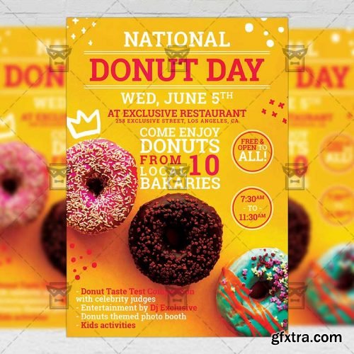 National Donut Day – Food A5 Template