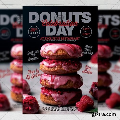 Donuts Day Celebration – Food A5 Template