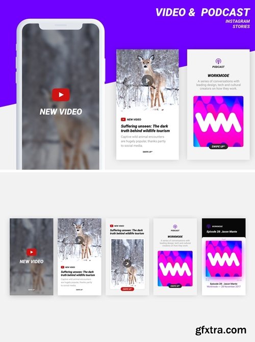 Video & Podcast Instagram stories templates