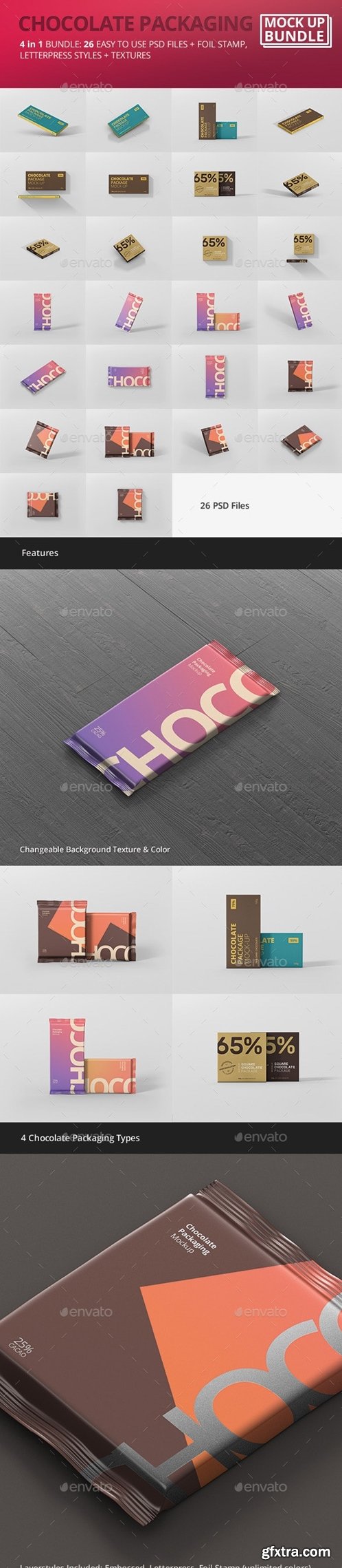 GraphicRiver - Chocolate Packaging Mockup Bundle 21226686